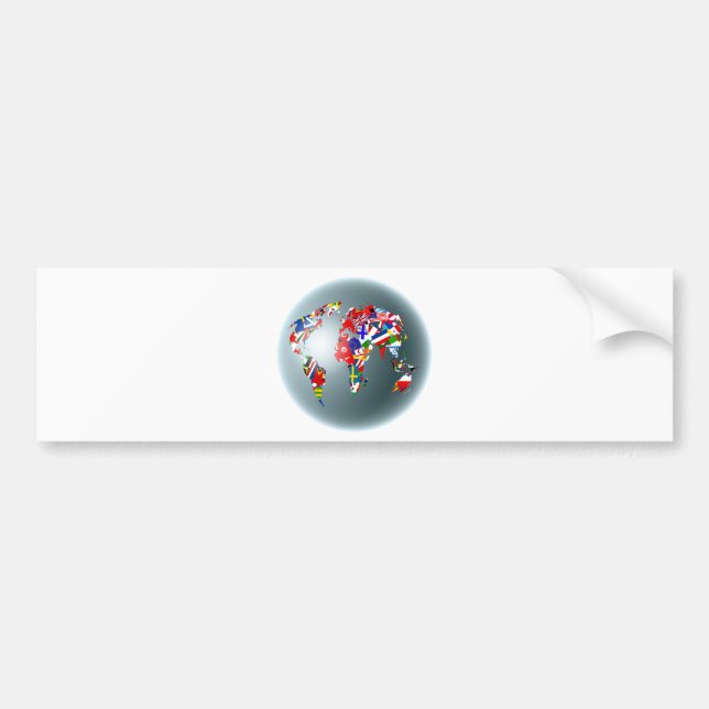 Pegatina Para Coche Globo de la bandera (Frente)