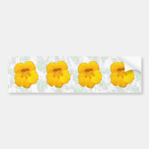 Pegatina Para Coche Glowing Yellow Nasturtium Flowers Bumper Sticker