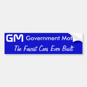 Pegatina Para Coche GM, motores del gobierno, los coches fascistas