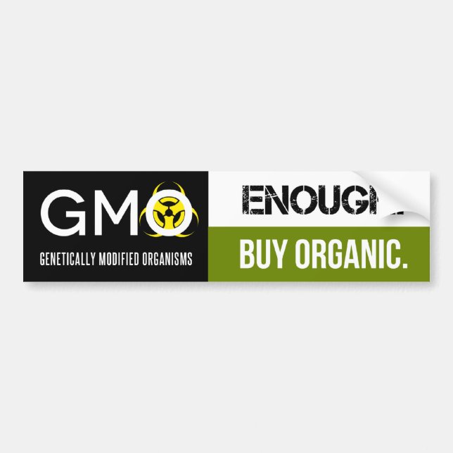 Pegatina Para Coche GMO - bastante.  Compre orgánico (Frente)