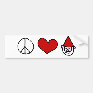 Pegatina Para Coche Gnomo del amor de la paz