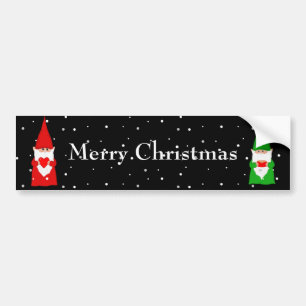 Pegatina Para Coche Gnomos de Navidad en Negro