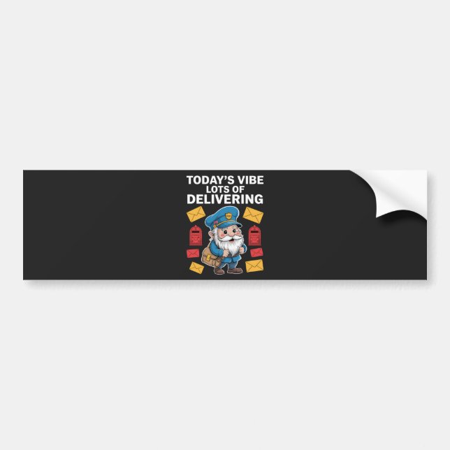 Pegatina Para Coche Gnomos Trabajadores Postales Correo (Frente)