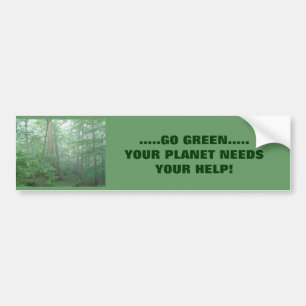 Pegatina Para Coche GO GREEN Bumper Sticker