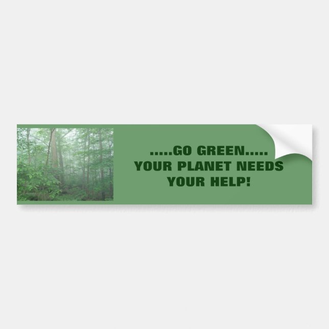 Pegatina Para Coche GO GREEN Bumper Sticker (Frente)