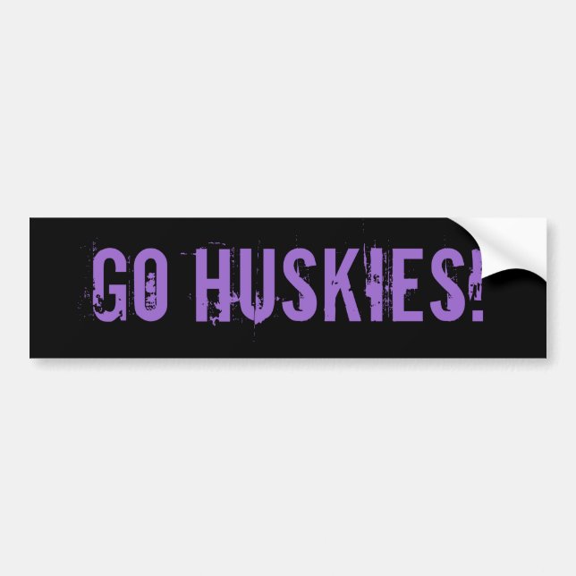 Pegatina Para Coche Go Huskies Bumper Sticker (Frente)