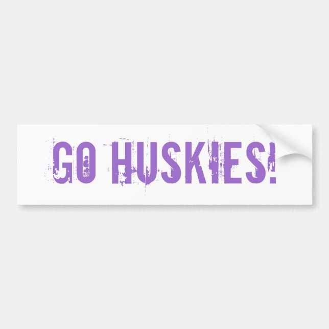 Pegatina Para Coche Go Huskies Bumper Sticker (Frente)
