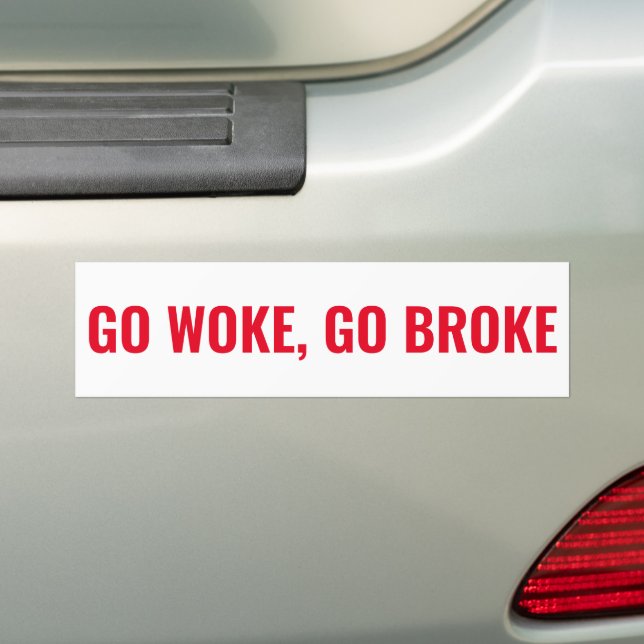 Pegatina Para Coche Go Woke, Go Broke impreso en el adhesivo del parac (en coche)