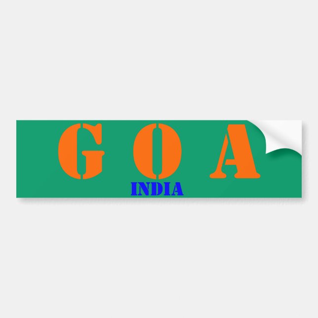Pegatina Para Coche Goa India Bumper Sticker (Frente)