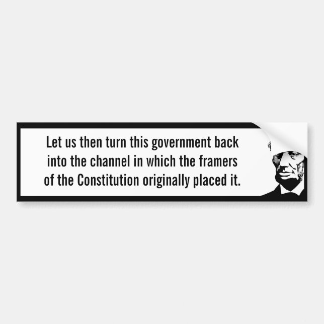Pegatina Para Coche Gobierno de vuelta a la constitución (Lincoln) (Frente)
