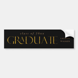 Pegatina Para Coche gold sparkle elegant script graduate