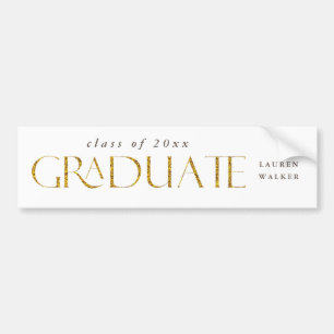 Pegatina Para Coche gold sparkle elegant script graduate bumper sticke