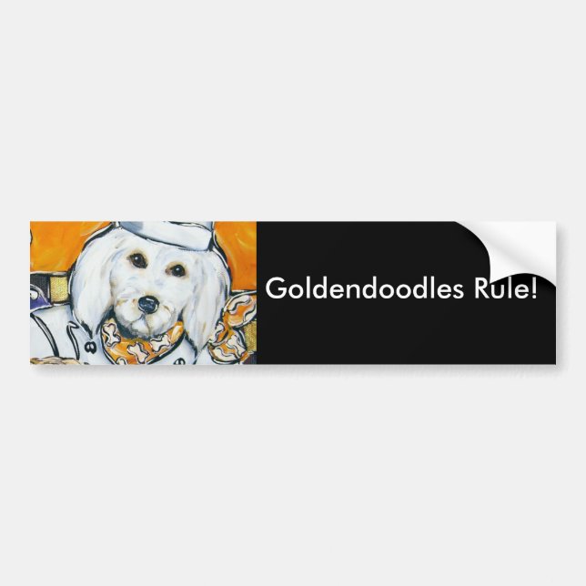 Pegatina Para Coche Goldendoodle (Frente)