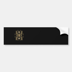 Pegatina Para Coche Goldenes Ornament auf schwarzen Hintergrund