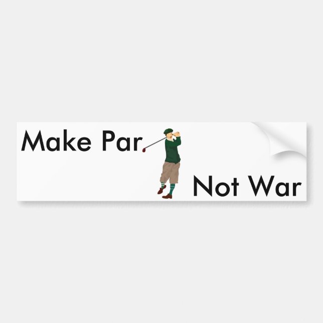 Pegatina Para Coche Golf Bumpersticker - Make Par. No es guerra (Frente)