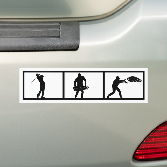 Pegatina Para Coche Golfer frustrado tira su bolsa (en coche)