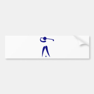 Pegatina Para Coche Golfista Azul Blanco Deporte, añadir texto y color