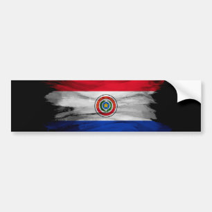 Pegatina Para Coche Golpe de pincel de bandera paraguaya, bandera naci