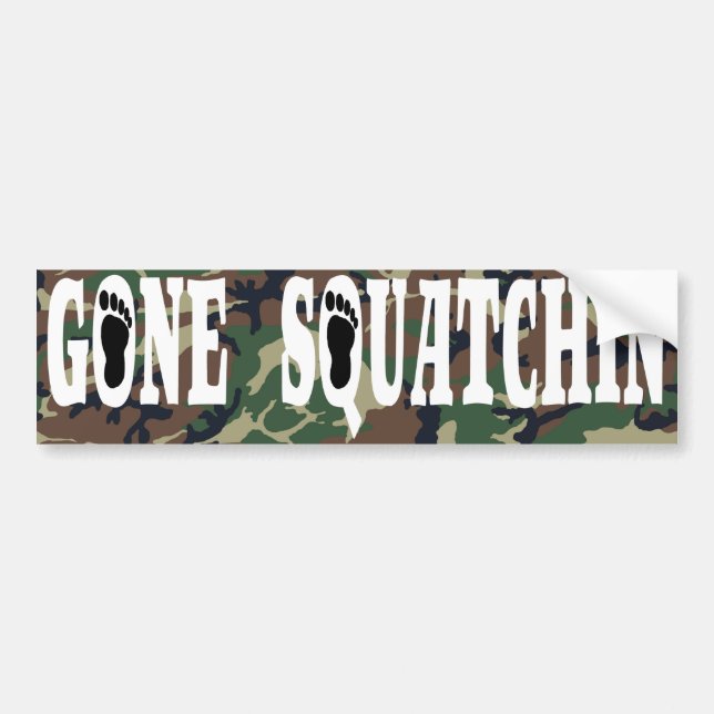 PEGATINA PARA COCHE GONE SQUATCHIN (Frente)