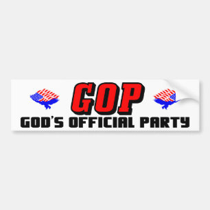 Pegatina Para Coche GOP: ¡El fiesta oficial de dios!
