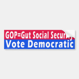 Pegatina Para Coche 'GOP=Gut Social Security' Bumper Sticker