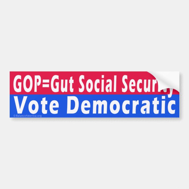 Pegatina Para Coche 'GOP=Gut Social Security' Bumper Sticker (Frente)