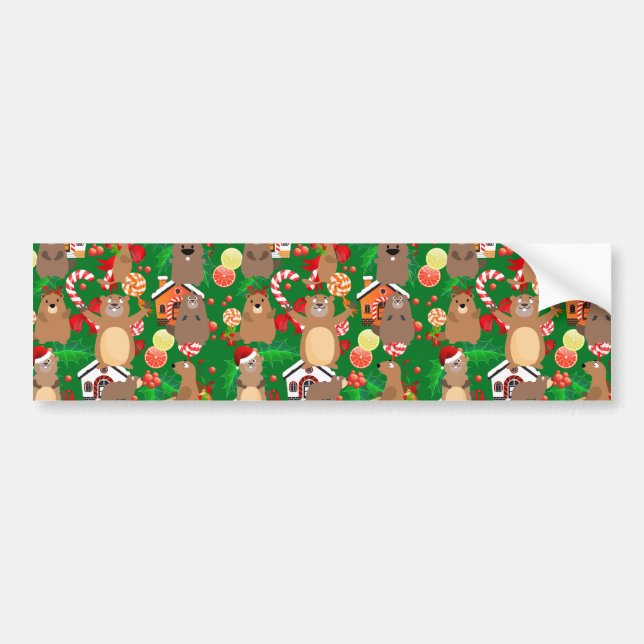 Pegatina Para Coche Gopher de Santa navidades (Frente)