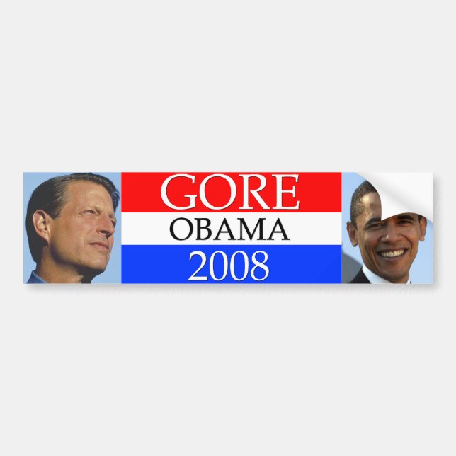 Pegatina Para Coche GORE Obama 2008 (Frente)