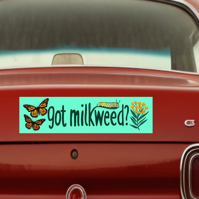 Pegatina Para Coche GOT MILKWEED? Monarch Butterfly Caterpillar Plants (GOT MILKWEED? Monarch Butterfly Caterpillar Plants Bumper Sticker
)
