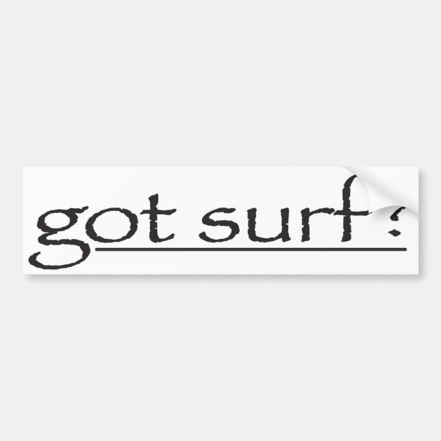 Pegatina Para Coche gotsurfbumpersticker (Frente)