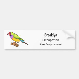 Pegatina Para Coche Gouldian finch bird cartoon illustration