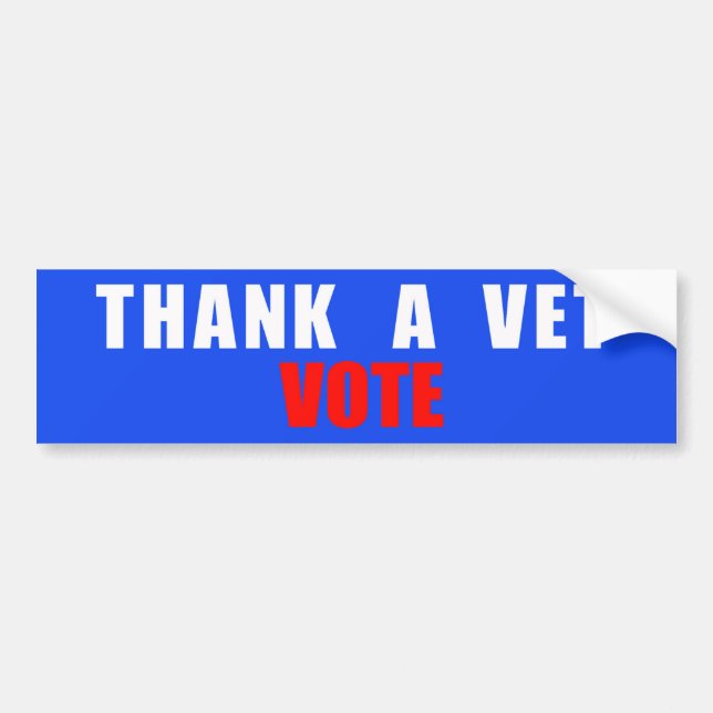 Pegatina Para Coche Gracias A Vet Vote Bumper Sticker (Frente)