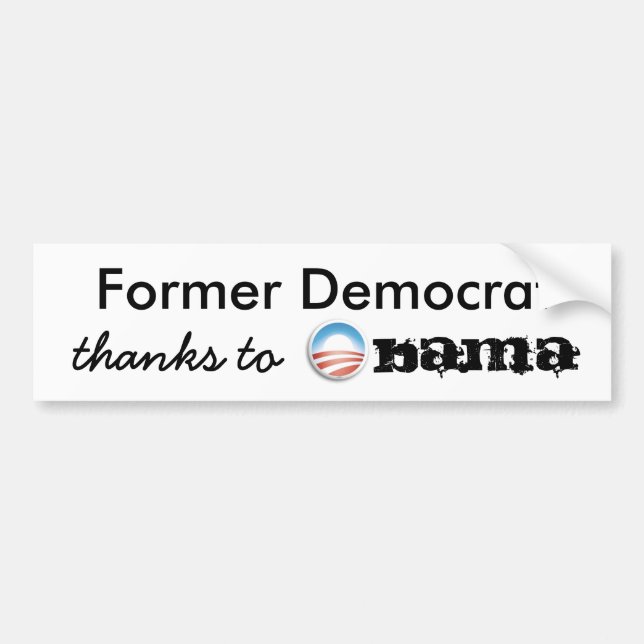 Pegatina Para Coche Gracias anteriores de Demócrata a Obama (Frente)