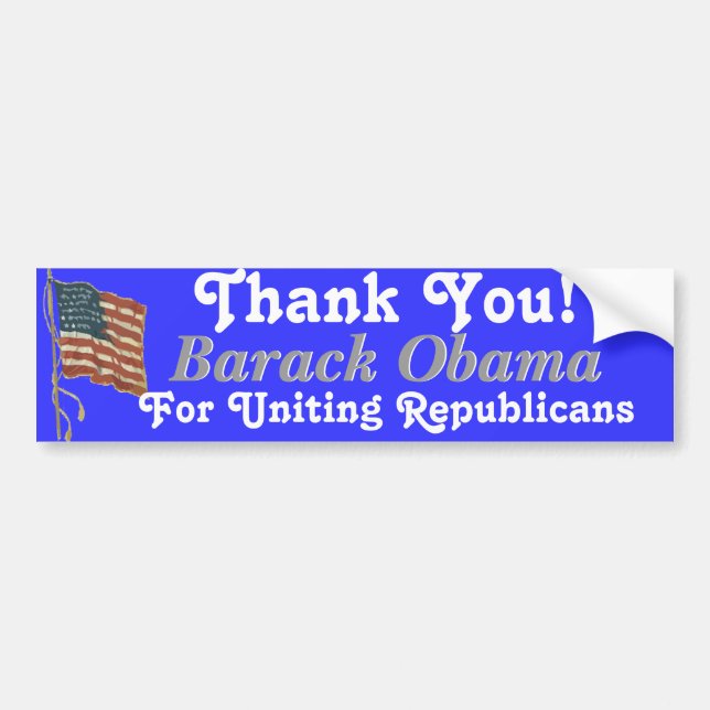Pegatina Para Coche Gracias Barack Obama (Frente)