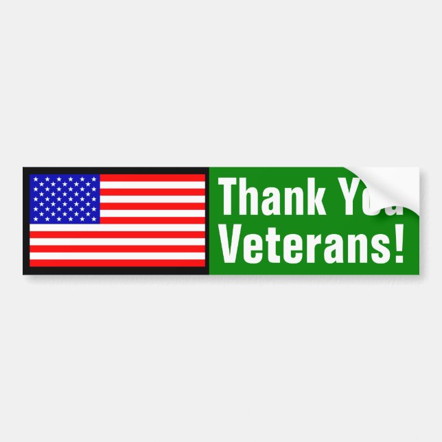 Pegatina Para Coche ¡Gracias los veteranos! (Frente)