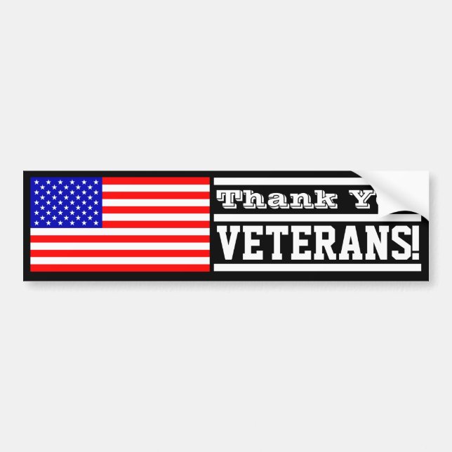 Pegatina Para Coche ¡Gracias los veteranos! (Frente)