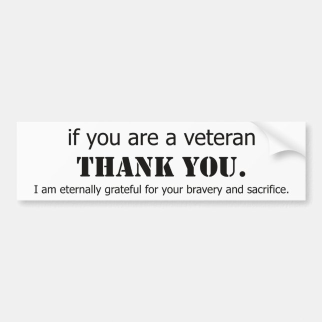 Pegatina Para Coche Gracias los veteranos. Aprecio del veterano (Frente)