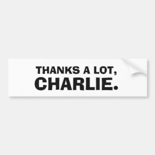 PEGATINA PARA COCHE GRACIAS MUCHO, CHARLIE
