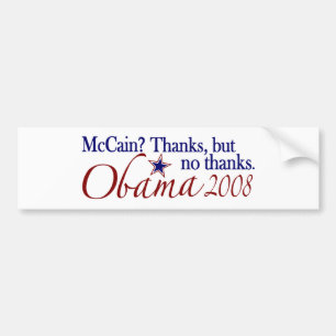 Pegatina Para Coche Gracias pero ningunas gracias (Obama 2008)