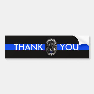 PEGATINA PARA COCHE GRACIAS POLICIAL BUMPER STICKER