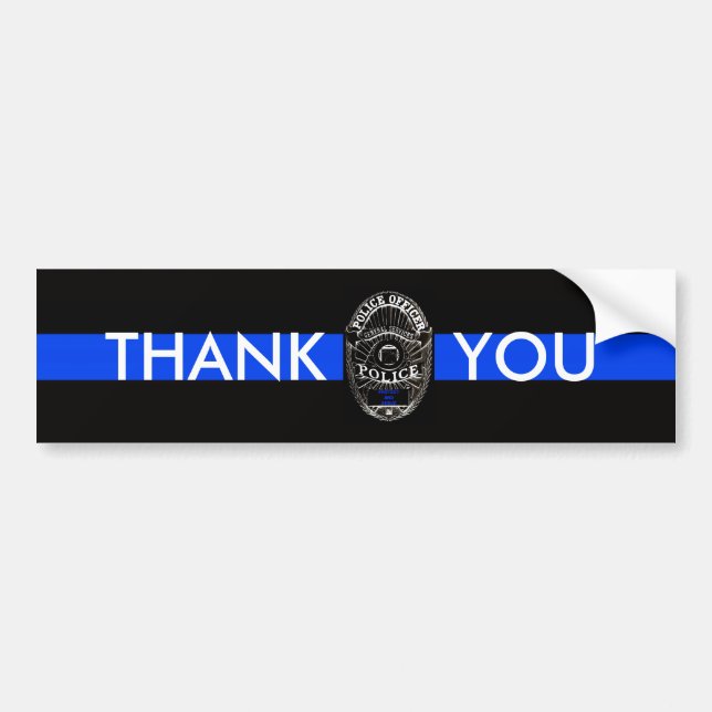 PEGATINA PARA COCHE GRACIAS POLICIAL BUMPER STICKER (Frente)