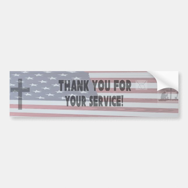 Pegatina Para Coche "Gracias por su servicio " (Frente)