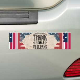 Pegatina Para Coche Gracias Veteranos Bumpersticker