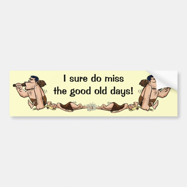 Pegatina Para Coche Gracioso Caveman Bumper Sticker (Frente)