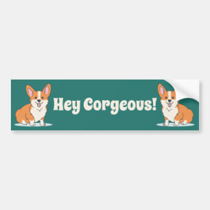 Pegatina Para Coche Gracioso Corgi Puppy - Hey Corgeo