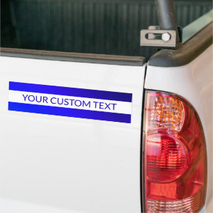 Pegatina Para Coche Gradiente azul y texto editable en franja blanca