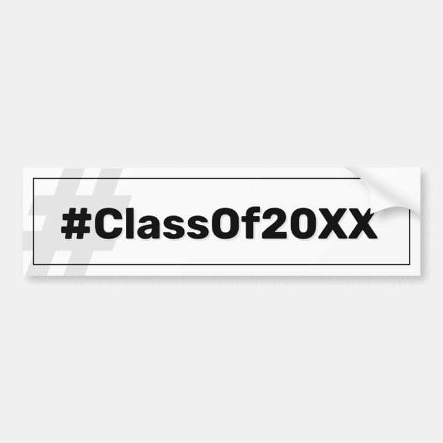 Pegatina Para Coche Graduación Clase Hashtag Bumper Sticker (Frente)