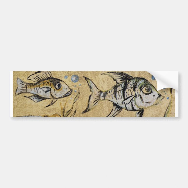 Pegatina Para Coche Graffiti de pescado (Frente)