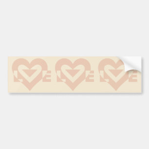 Pegatina Para Coche Gráfico de amor lindo, beige crema