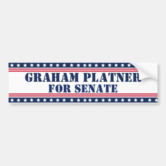 Pegatina Para Coche Graham Platnor para Senado (Frente)